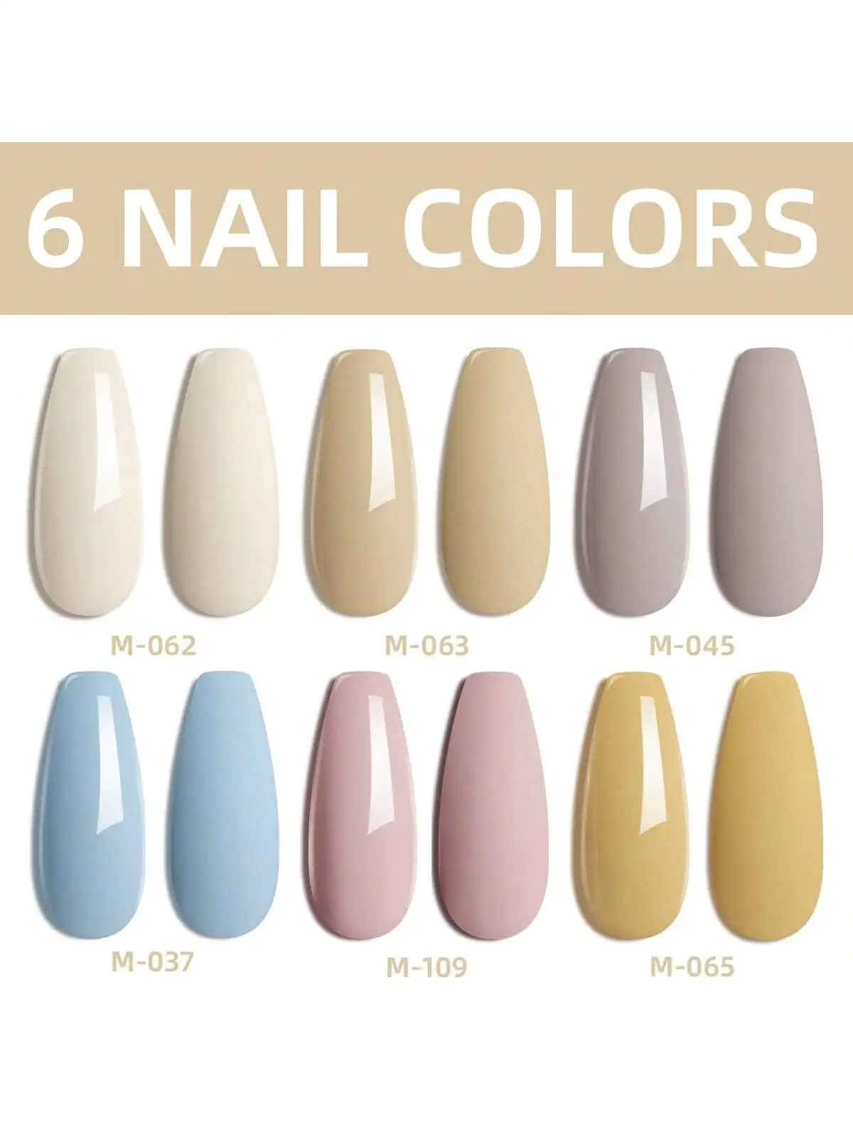 XEIJAYI 6종 핑크 누드 블루 네일 젤 폴리쉬 세트, 세미 퍼머넌트 네일 아트, UV LED 네일 살롱, DIY 네일 살롱 젤