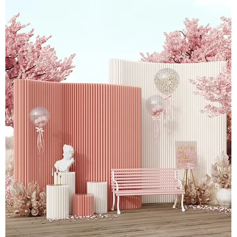 Accordion Paper Screen Partition for Living Room Events Weddings Exhibitions Clothing Stores Live Streaming Backdrops