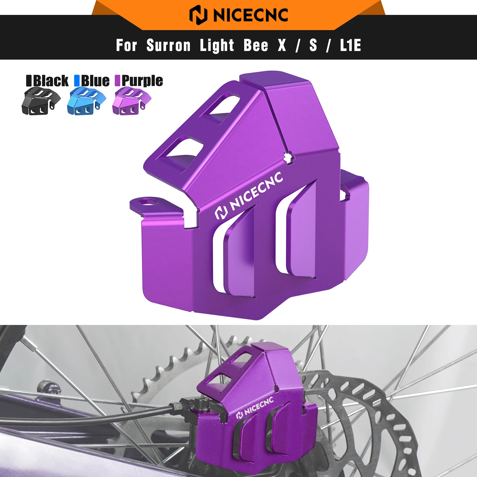 

NICECNC For Surron Light Bee X S L1E Electric Dirt Bike Aluminum Rear Brake Caliper Guard Protector For Segway X160 X260 205