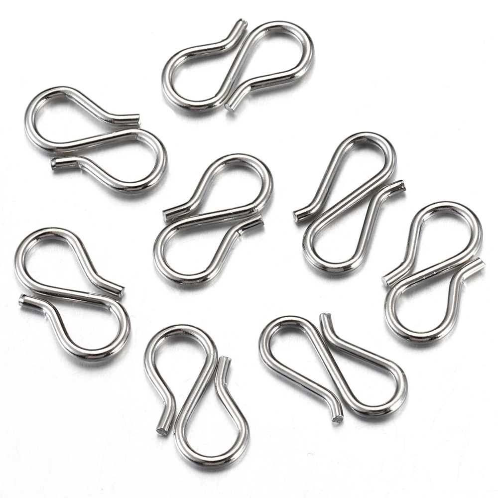 20pcs Stainless Steel S Shape Clasps Gold Color DIY Necklace S Hooks Bracelets Connectors Jewelry Making Finding Wholesale