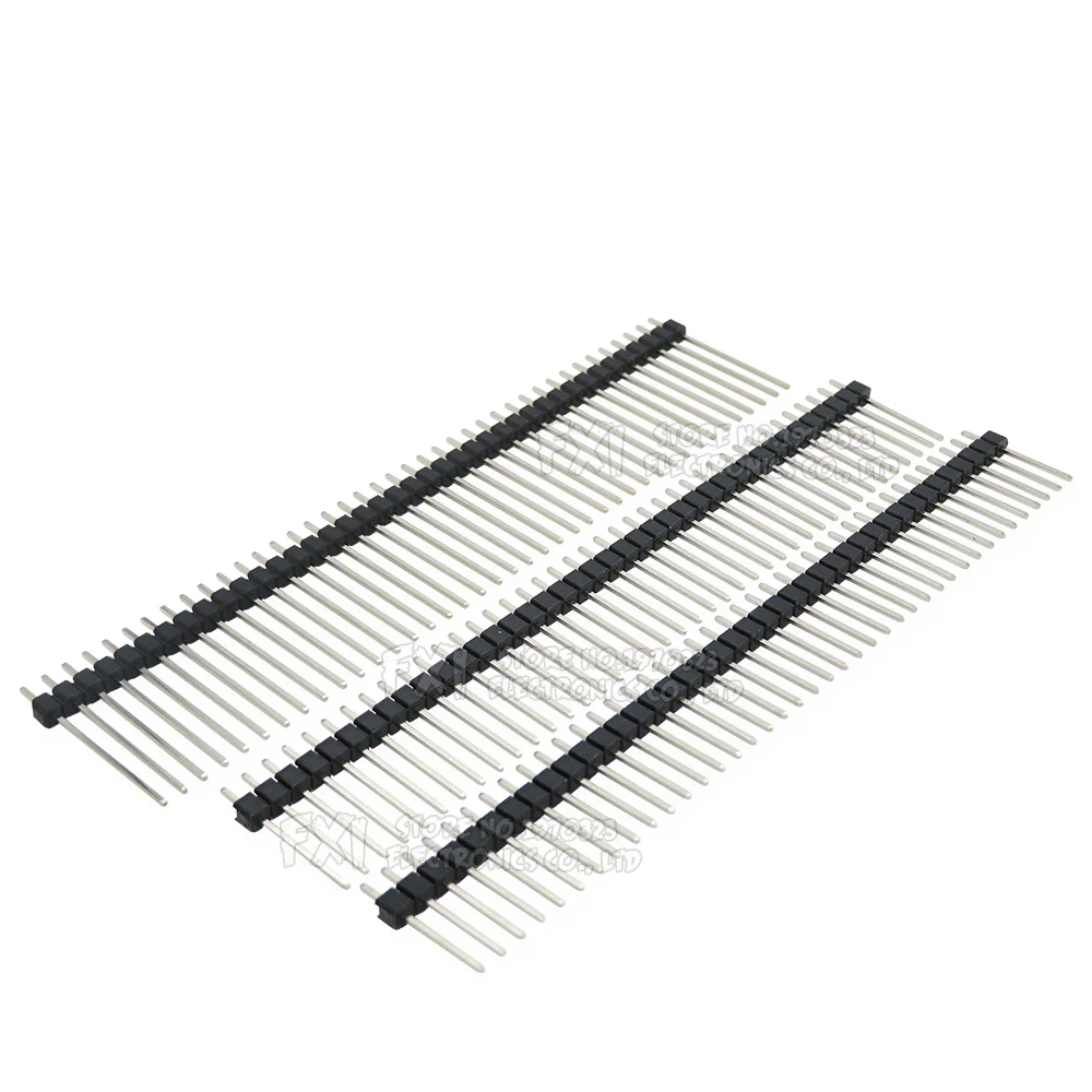 10PCS 40 Pin 1x40 2x40 Single Double Row Male Breakable Pin Header Connector Strip For Arduino Black 2.54MM Length 15MM~25MM