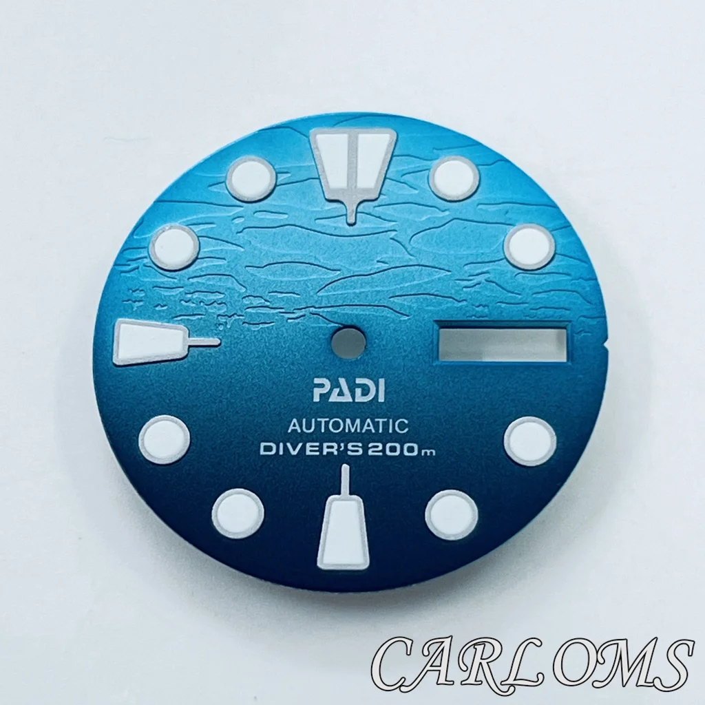 時計部品,c3緑色発光,日付3および3.8, 28.5mm,nh35,nh36