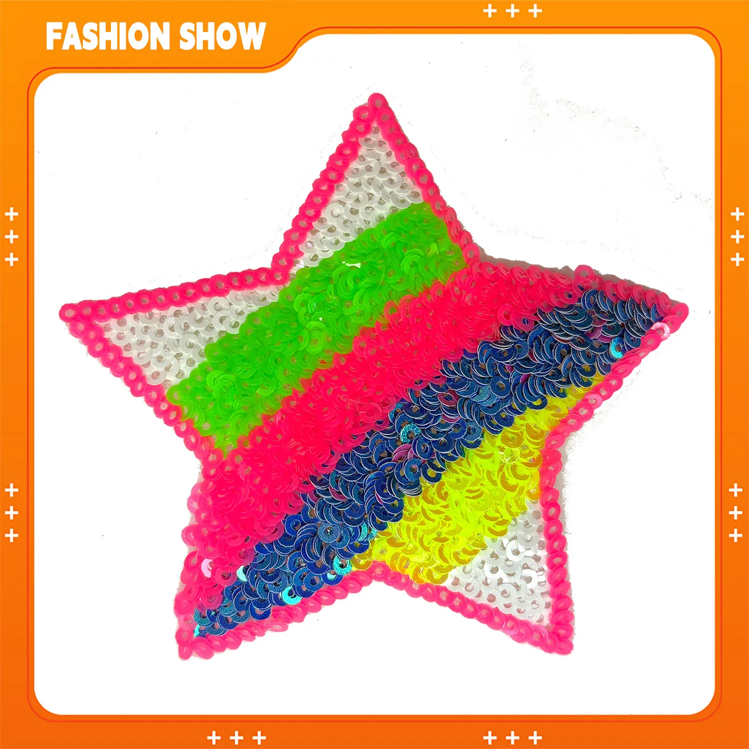 【Shining Star Sequin Embroidery Patch】Iron-On or Hand-Sewn DIY Decorative Badge for Sweatshirts/T-Shirts/Sweaters/Hats/Bags Trendy Accessories
