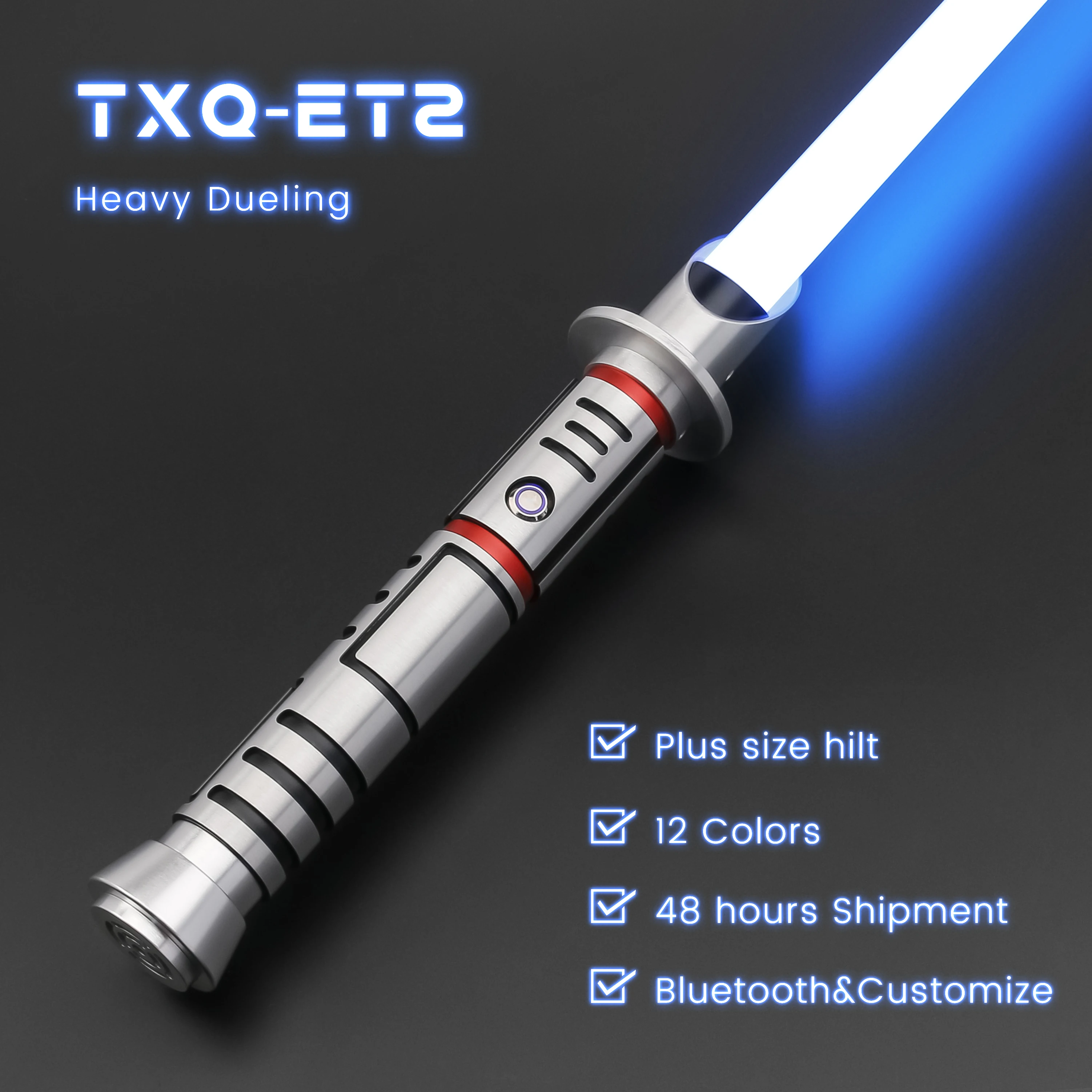 

TXQSABER ET2 Heavy Dueling RGB Lightsaber Large Metal Hilt Neo Pixel Smooth Swing Laser Sword SNV4 Bluetooth FOC Blaster Jedi