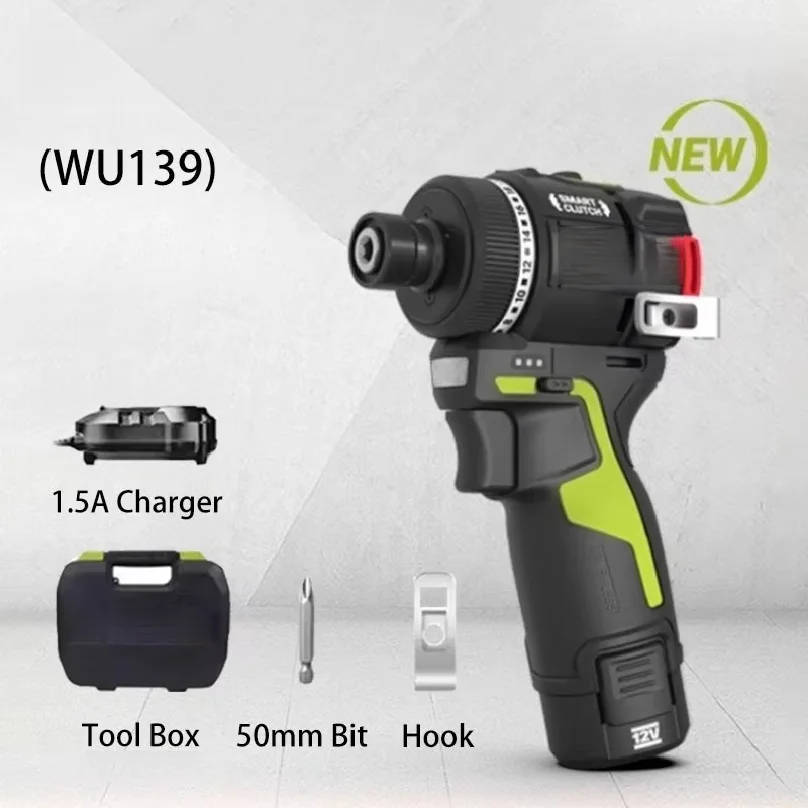 Cordless Driver Drill Brushless Electric Impact Screwdriver Rechargeable Metal Chuck High Torque DIY Power Tool