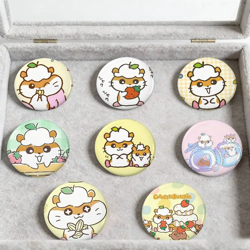 Kawaii Cute C-Corocorokuririn Badges Peripheral Lapel Pins Tinplate Round Brooch For Shoulder Bag Accessories Souvenir Gifts