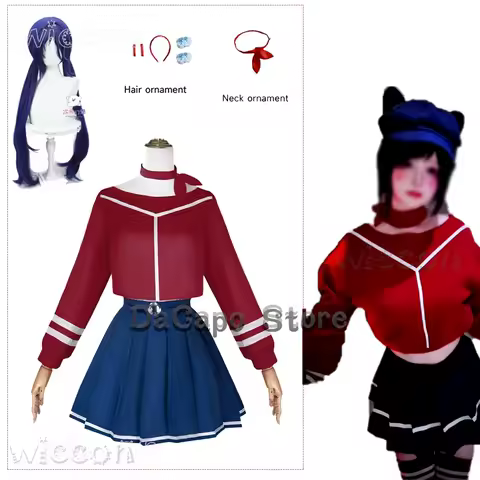 FancyMiSide Crazy Mita Cosplay Yandere Game Cosplay Costume Wig Women Primary Outfit Halloween Creepy Mita RolePlay Clothes XS-X