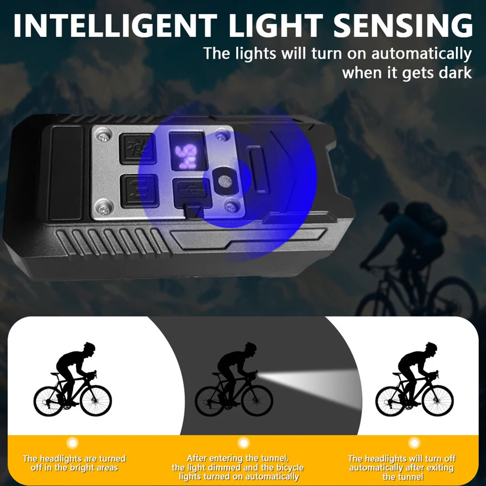 LED Bicycle Front Light High Brightness Bike Flashlight Dual Light Source Bicycle Head Light Bike Safety Lamp for Night Riding