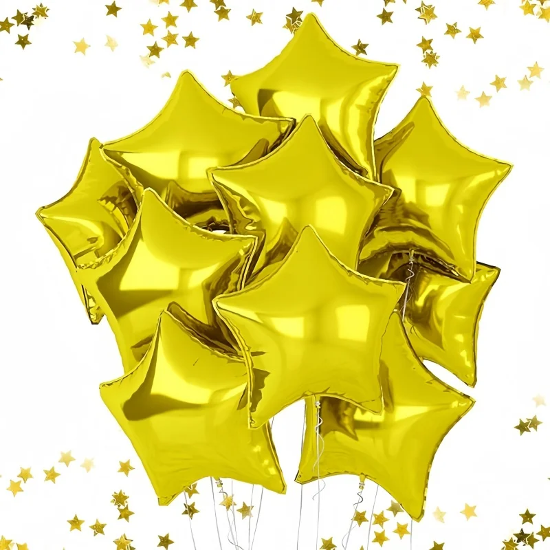 6 Stück Sterne Folie Luftballons 18 Zoll Pentagramm Helium Ballon schwarz Gold Silber Geburtstag Luftballons Abschluss feier Baby party Dekor