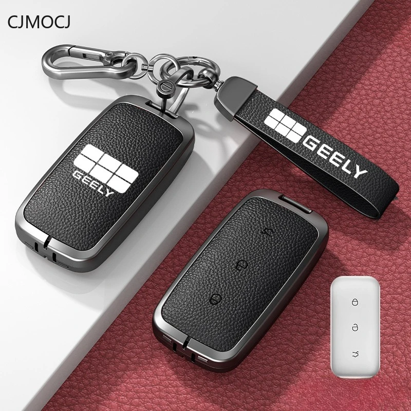 Premium Zinc Alloy Key Cover Case for Geely Galaxy L7 / L6 (2025) - Simple Style Protective Key Fob Shell Keychain