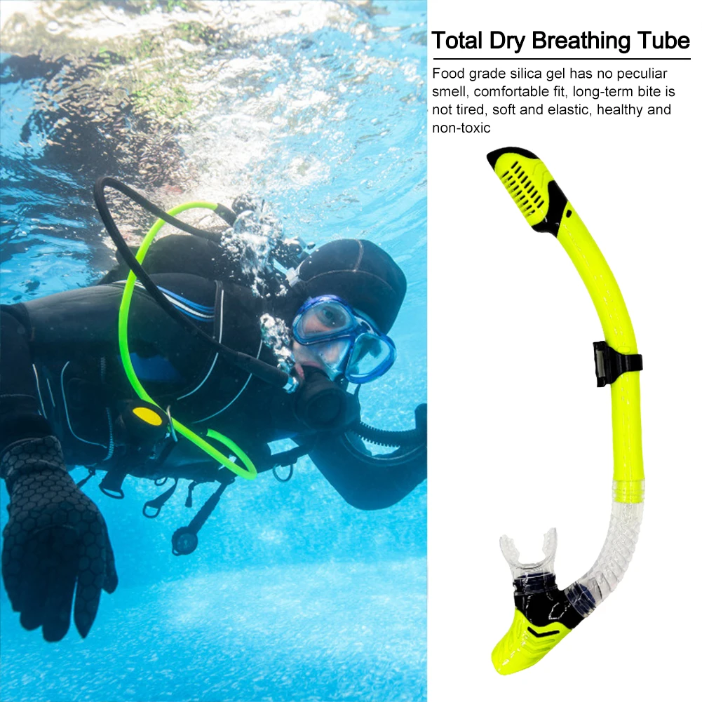 Diving Snorkel Silicone Full Dry Mouthpiece Swimming Underwater Diving Air Breathing Tube for Swim Accessories