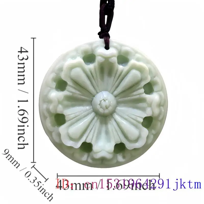 Natuurlijke Echte Jade Bloem Hanger Ketting Charme Accessoires Edelstenen Gesneden Sieraden Talismannen Geschenken Voor Vrouwen Mannen Amulet