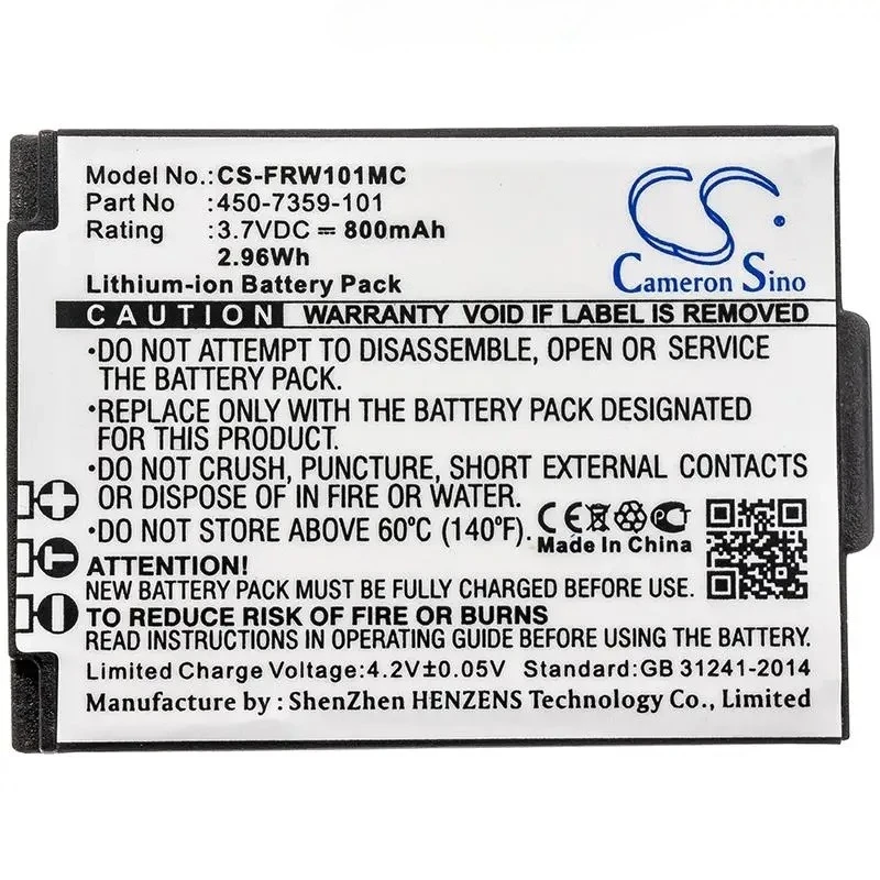 100% NEW 800mAh Battery 450-7359-101 for FrontRow FR Wearable Lifestyle