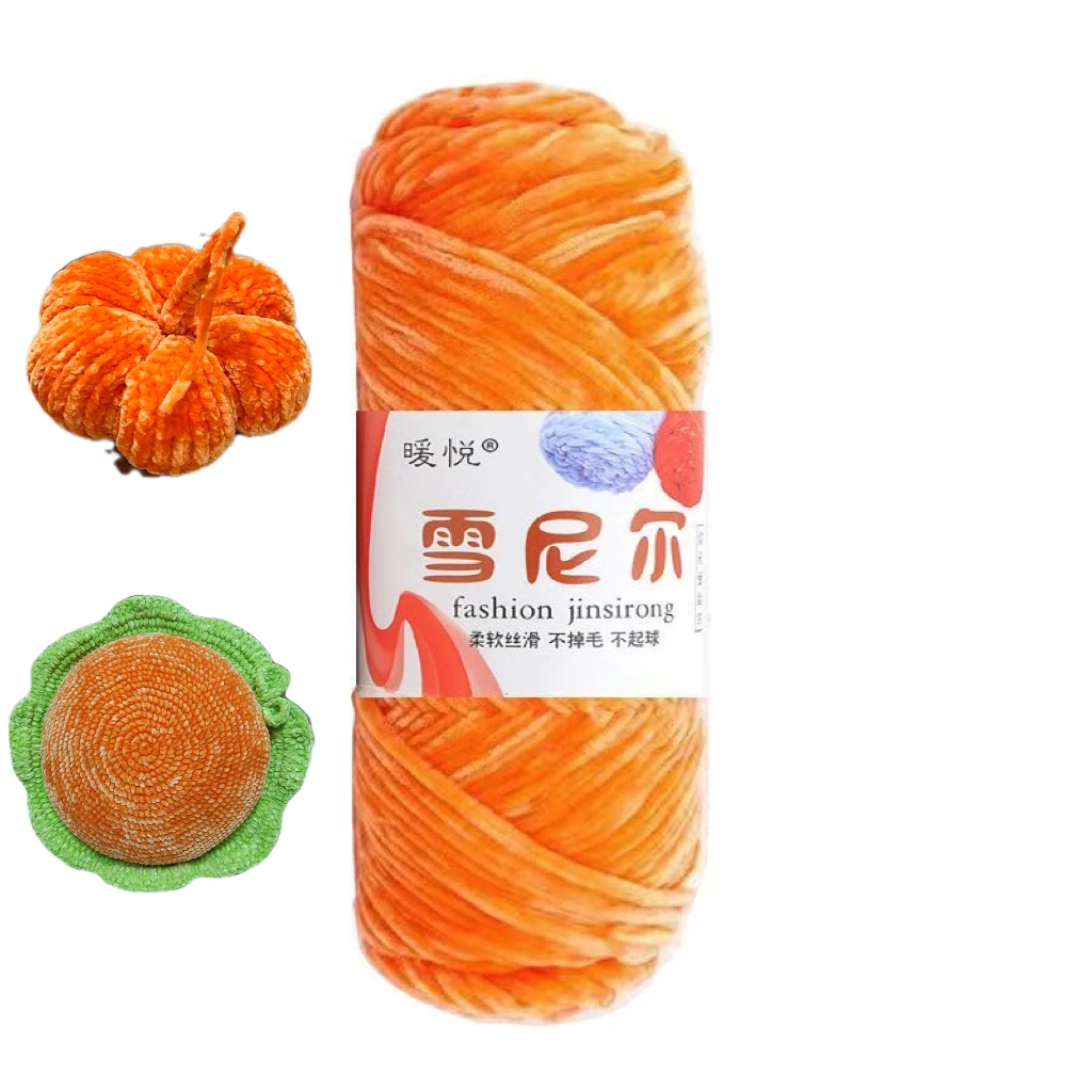 100g Chenille Yarn 100% Polyester Velvet Yarn For Crochet Crafts Sweater Slippers Hat Dolls Needlework Dyed Lanas Knitting Yarn