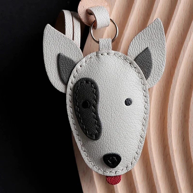 

Подвеска-бультерьер, брелок из натуральной кожи ручной работы, сумка-подвеска из французской овчины, сумка-подвеска для телефона.