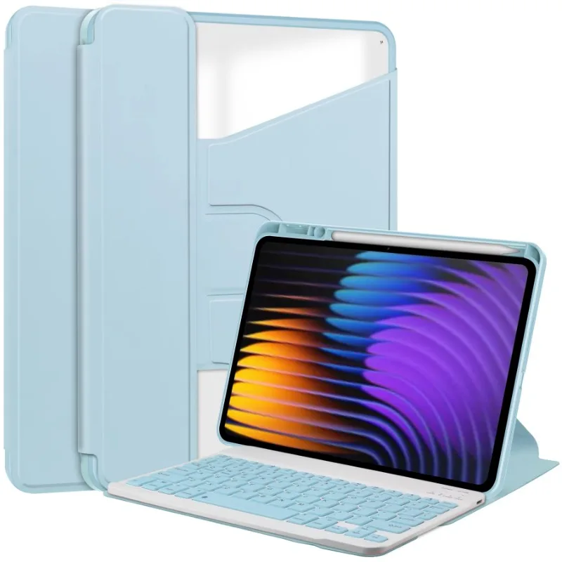 Case with Keyboard For Xiaomi Pad 7 Case 11.2'' 360 Rotation Acrylic Tablet Cover For Xiaomi MiPad 7 Pad 7 Pro Keyboard Teclado