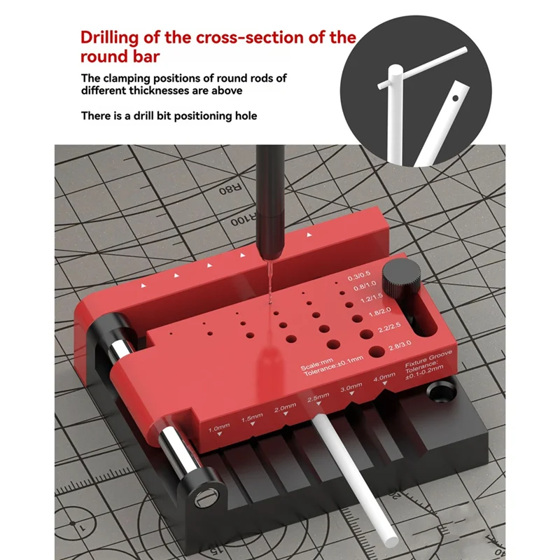 

AB11-Round Rod Tool Center Drilling Fixture Model Borehole Positioner Locator DIY Tools Hobby Making Accessories