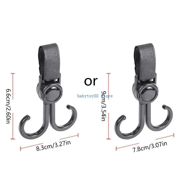Y4UD Baby Stroller Double Hook Hanger Set of 2 Outdoor Traveling Hanging Shopping