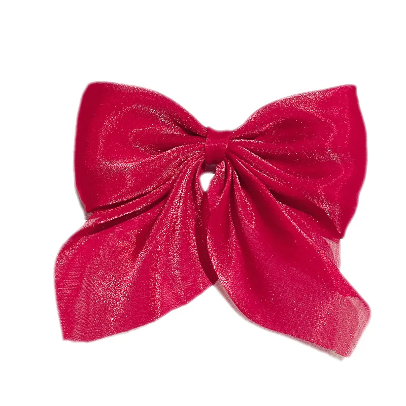 Neue große Schleife Haarnadel Frauen elegante Bowknot Fleck Haars pangen Mesh schiere Satin Haars pange solide Pferdes chwanz Clip Haarschmuck