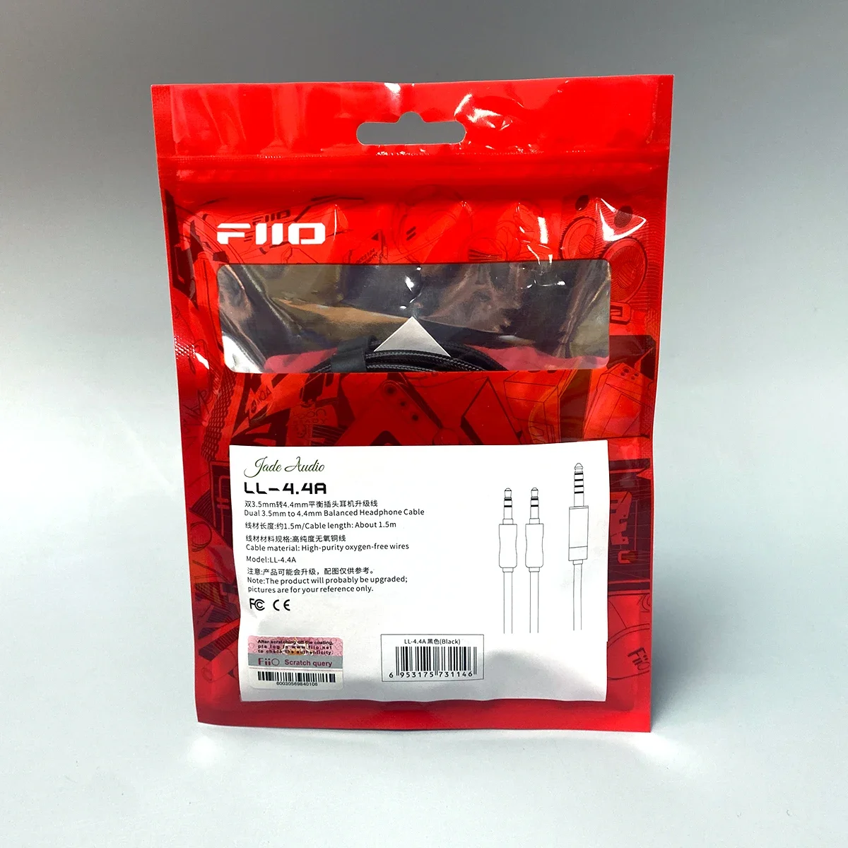 FiiO LL-4.4A Headphone Cable Dual 3.5mm To 4.4mm Balanced Upgrade Cable Substitute Cable Pure Copper Nylon Braided Protective