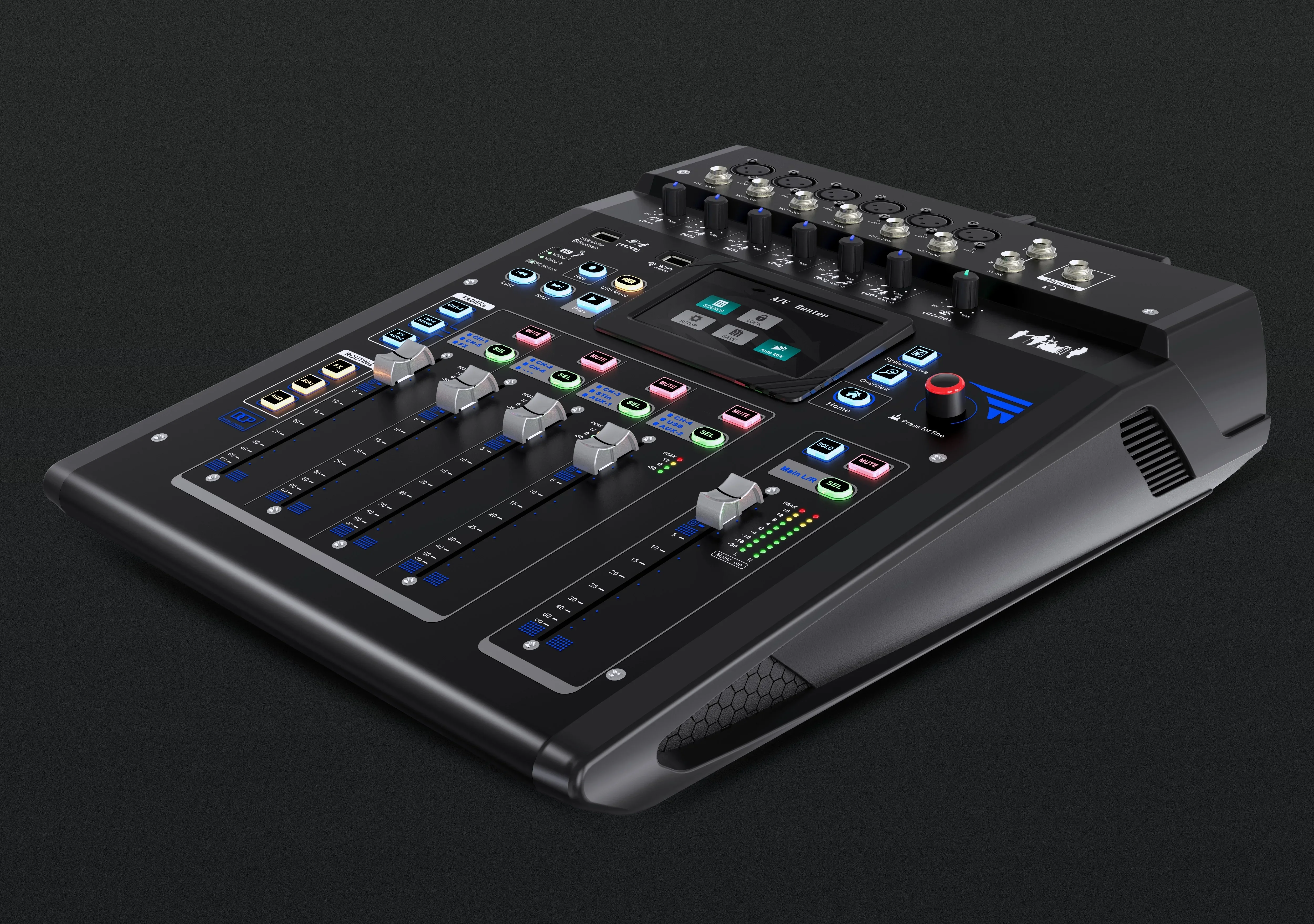 MF-10 10channels High-speed motorised faders 24bit DSP Effect audio App control professional digital sound live mixer console