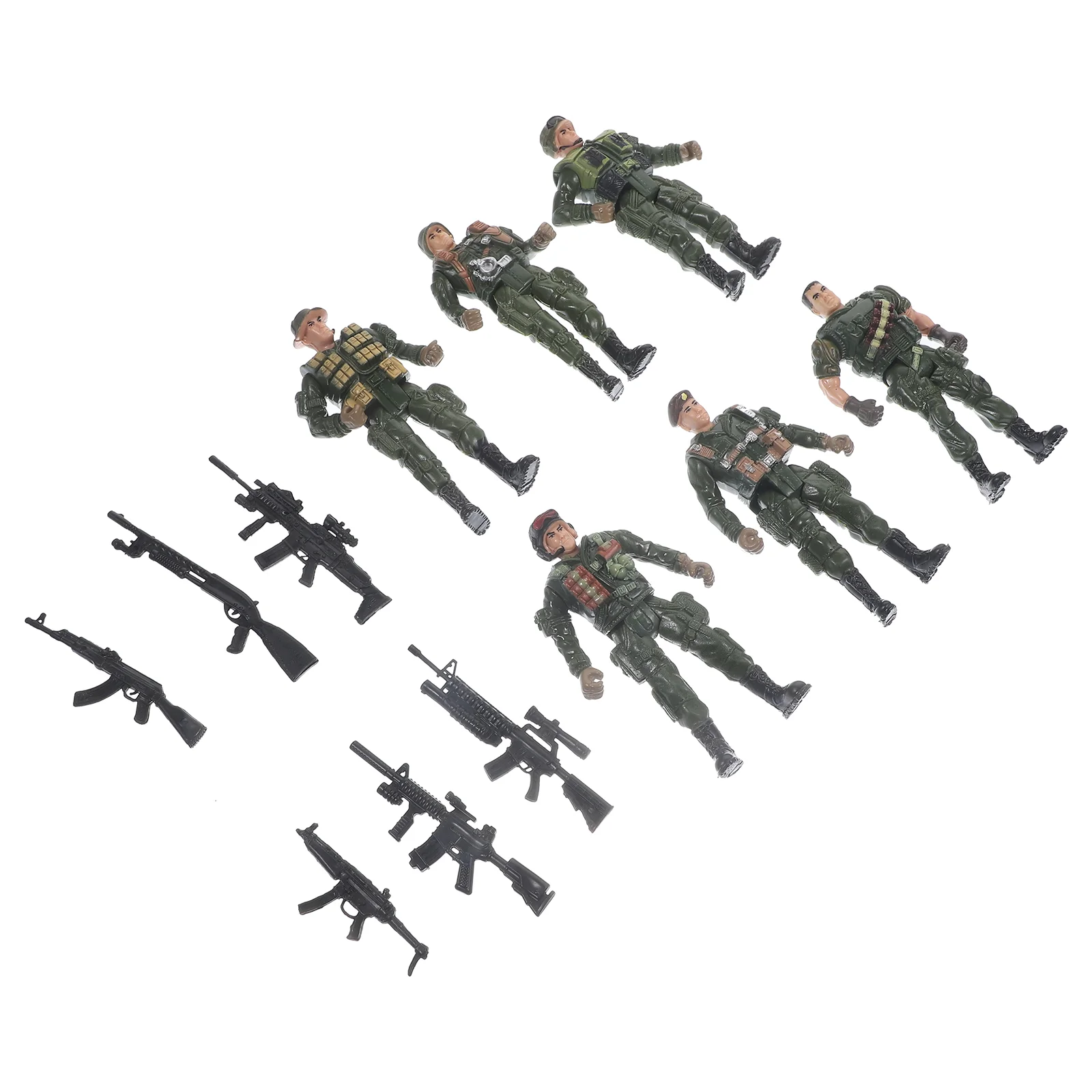 

Soldier Model Mini Models Statue Kids Toy Figures Decors Green Layout Sand Table Miniature Figurines Child