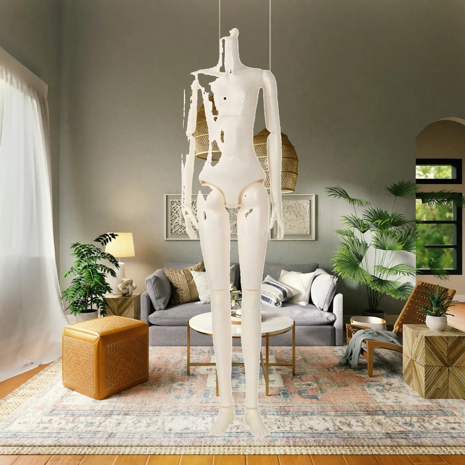 Articulated Doll Body Doll Body with Jointed Knees Flat-Chest for Customizers, Photography
