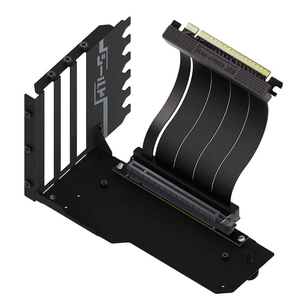 Vertical Video Card Holder Kit with 15cm PCI-E 4.0 X16 Riser Cable GPU Support Mount Graphics Card Bracket 90 Degree Right Angle