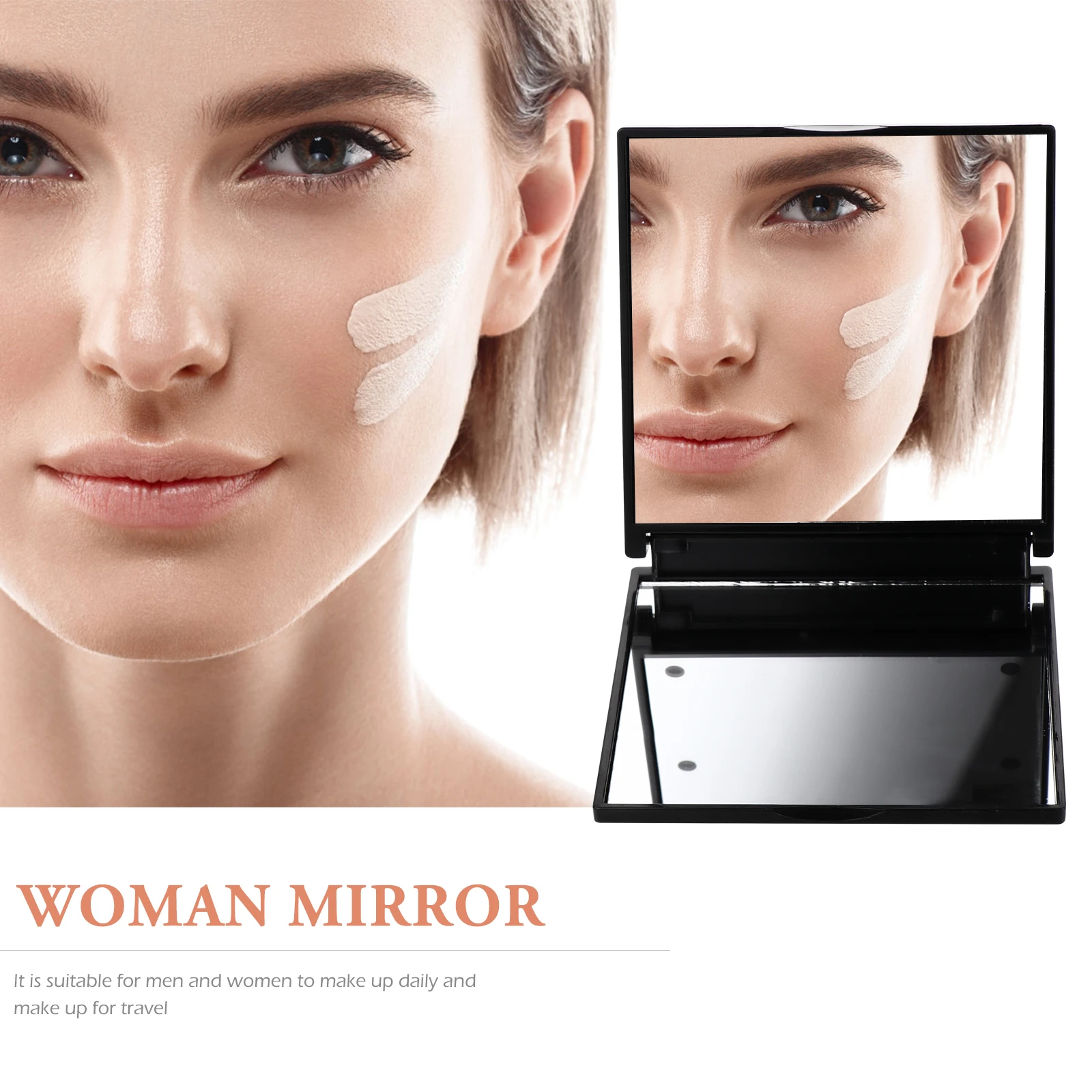 

Handheld Makeup Glass Durable Mirror LED Vintage Professional Foldable Abs Light