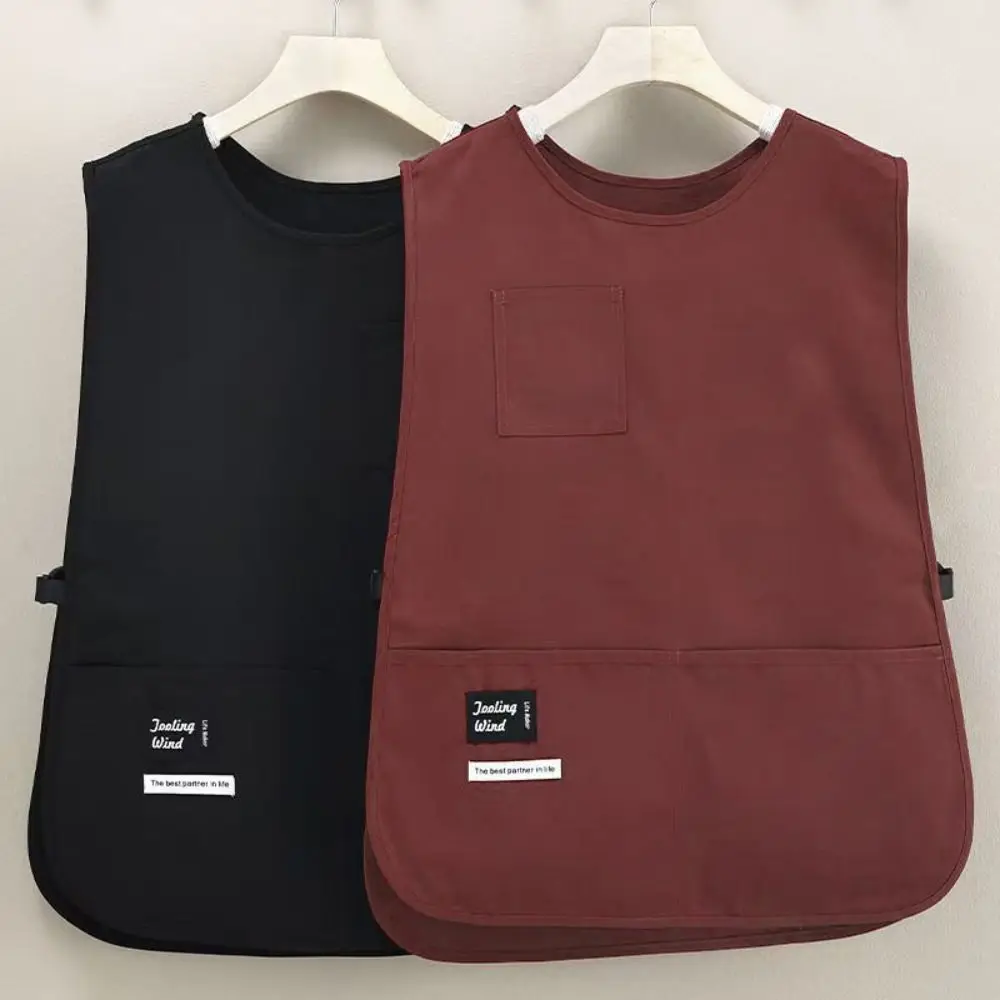 Waterproof and Stain-Resistant Apron Solid Color Nylon Vest Style Beauty Apron Sleeved Apron Worn By Cooks Chef and Servers