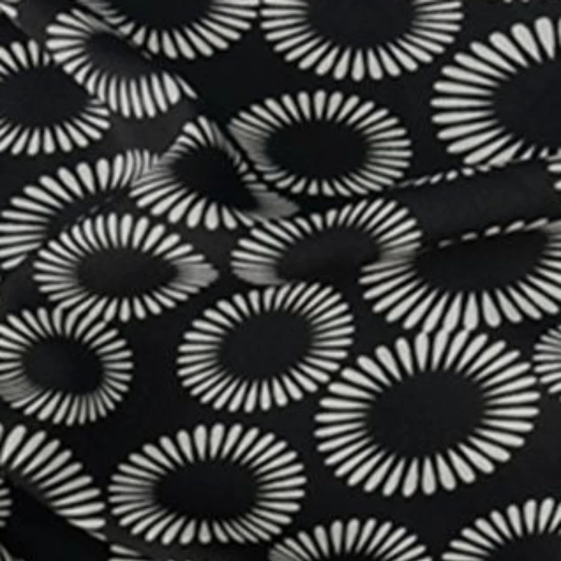 

L100cm X W150cm Черная ткань для штор ручной работы для шитья дома с принтом в стиле ретро, летняя дышащая мода, сделай сам, ремесло, текстиль, художественный материал