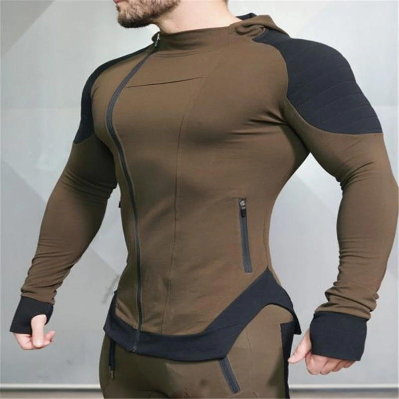 Men Hoodies Gym Sport MMA Running Training Fitness Bodybuilding Sweatshirt Outdoor Sportswear Male Hooded Jacket Tracksuit 2023