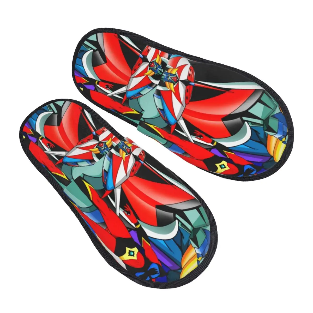 Custom G-Grendizers UFO Robot House Slippers Women Soft Memory Foam Goldorak Goldrake Anime Slip On Hotel Slipper Shoes