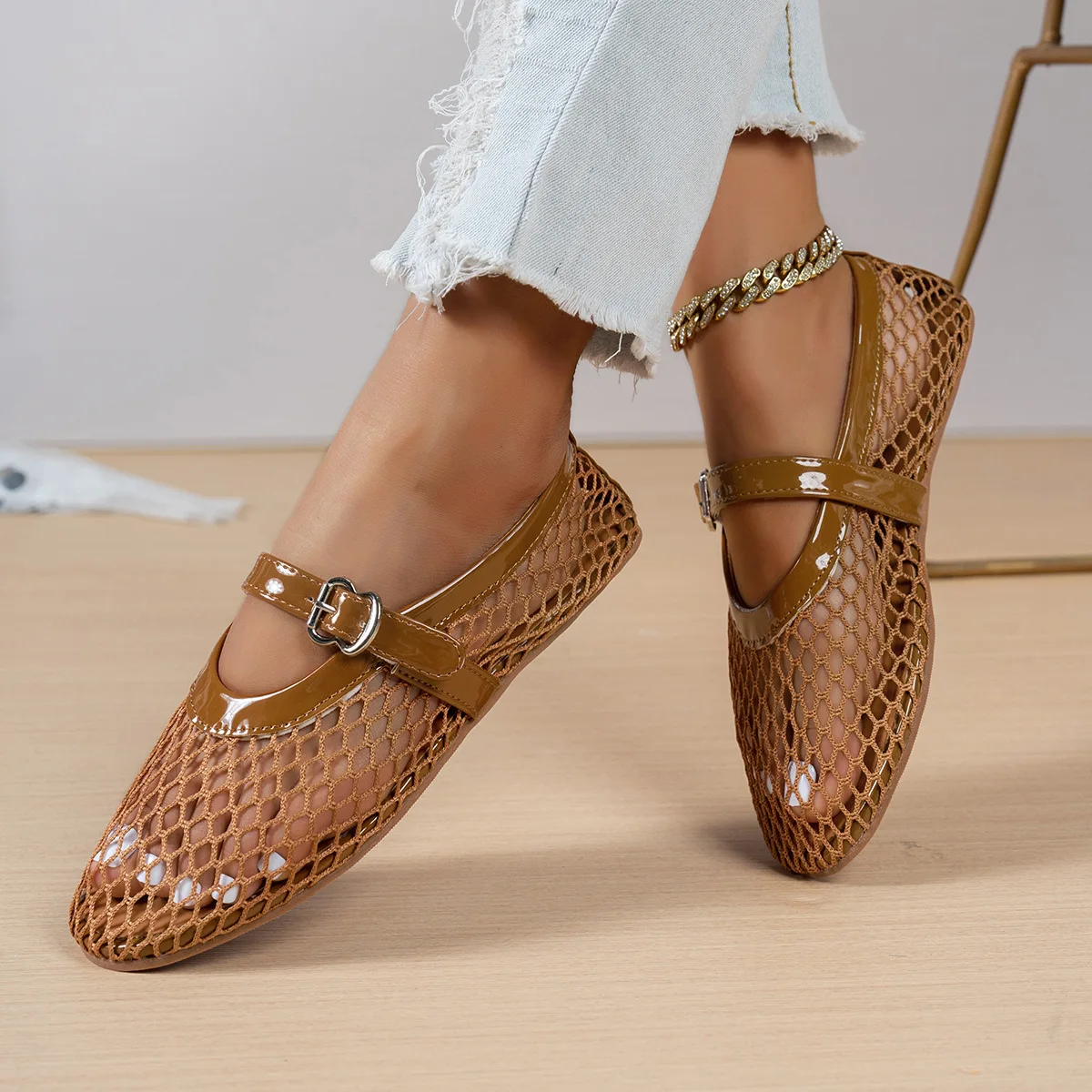 Women's Shoes Round-Toe Fishnet Hollow Ballet Flats Fashionable Flat Shoes  shoes for women