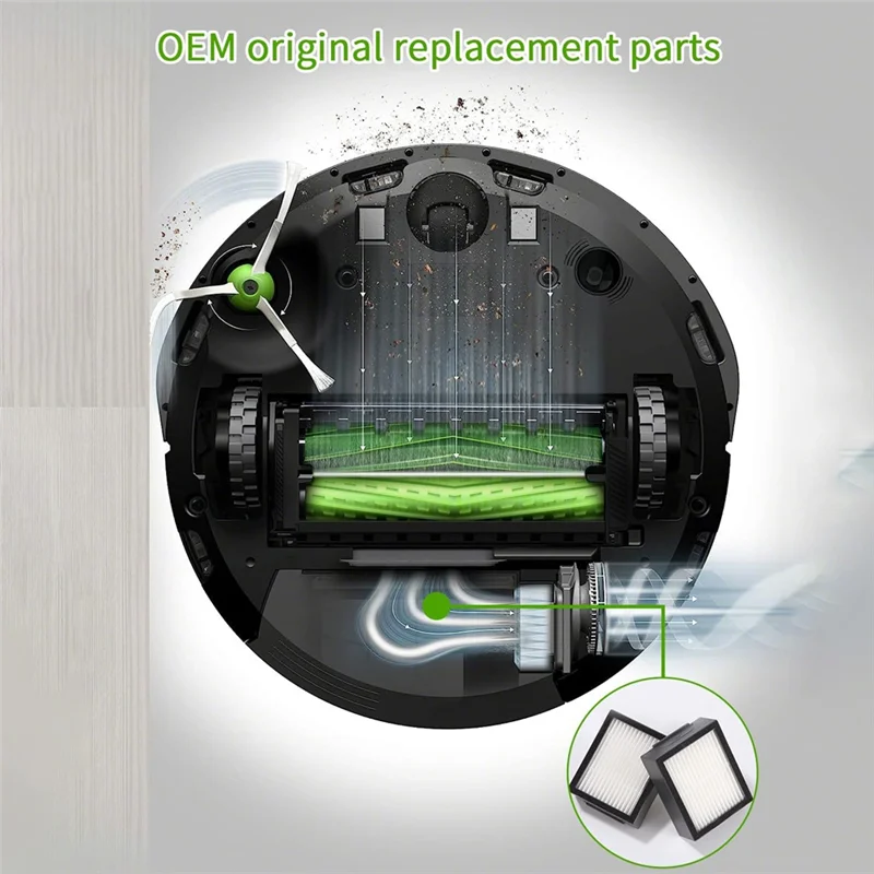 12 مرشح بديل HEPA لـ iRobot Roomba E5 E5154 E6 I7 I7+ I7156 I1 I3 I4 I8 (ليست لـ Combo J7+)، فلتر HEPA # قادرة على