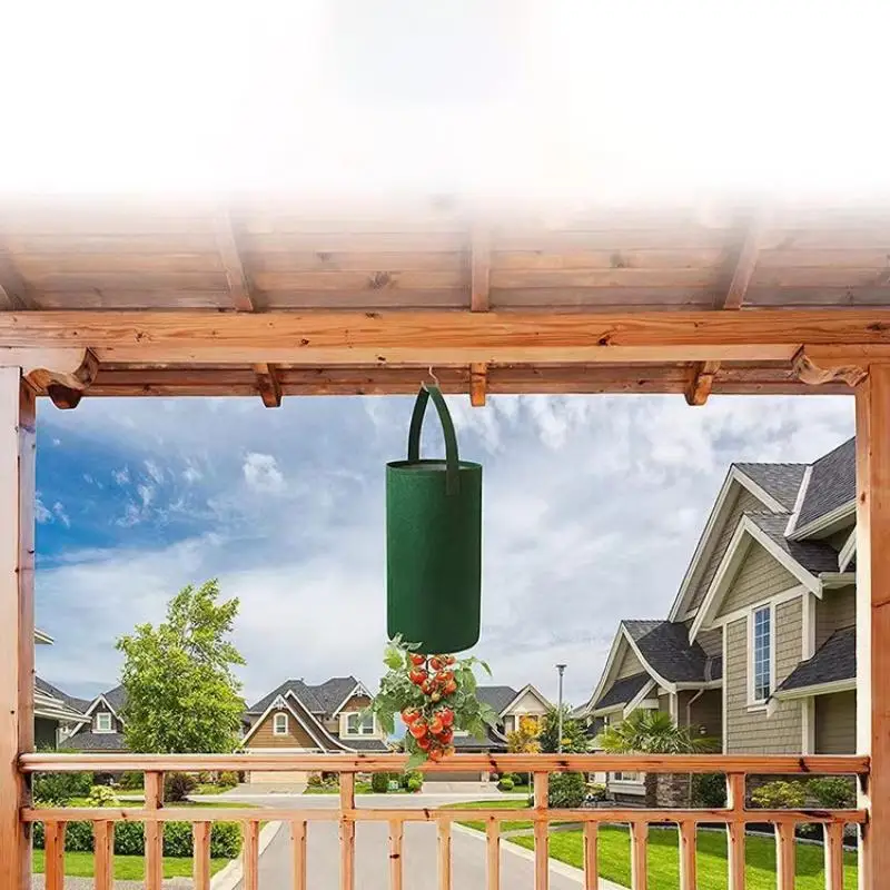Felt Hanging Tomato Grow Bag Upside Down Tomato Planter Multifunction Strawberry Vegetable Flower Plant Grow Bags