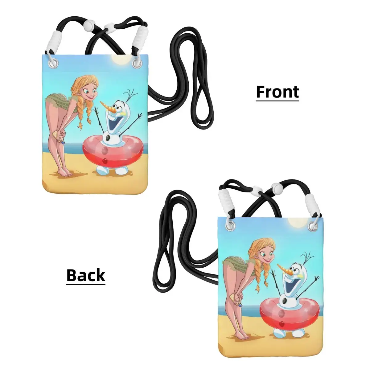 Benutzerdefinierte Frozen Handytasche für Frauen Männer Animierte Musical Fantasy Film Schulter Umhängetasche Kartentasche Mini Geldbörse Brieftasche