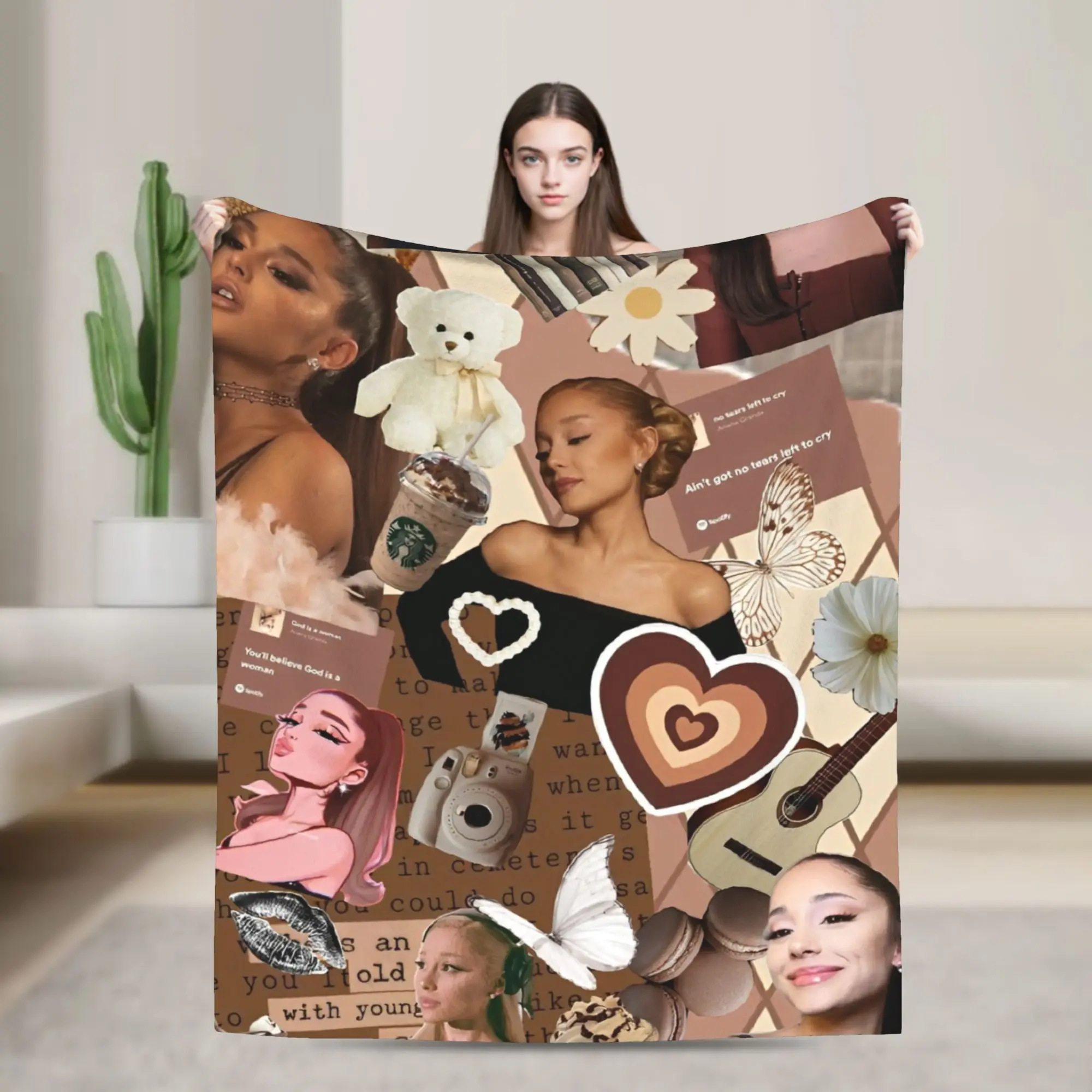 

Ariana Grande Blankets Plush Funny Breathable Throw Blanket for Bedspread Spring Autumn,