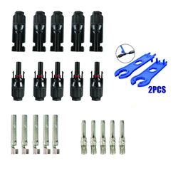 5 Pairs/Lot Solar Connectors with 2pcs Spanner Waterproof Solar Panel Connector SOLAR PV Connector For Solar cable 2.5/ 4/6mm2