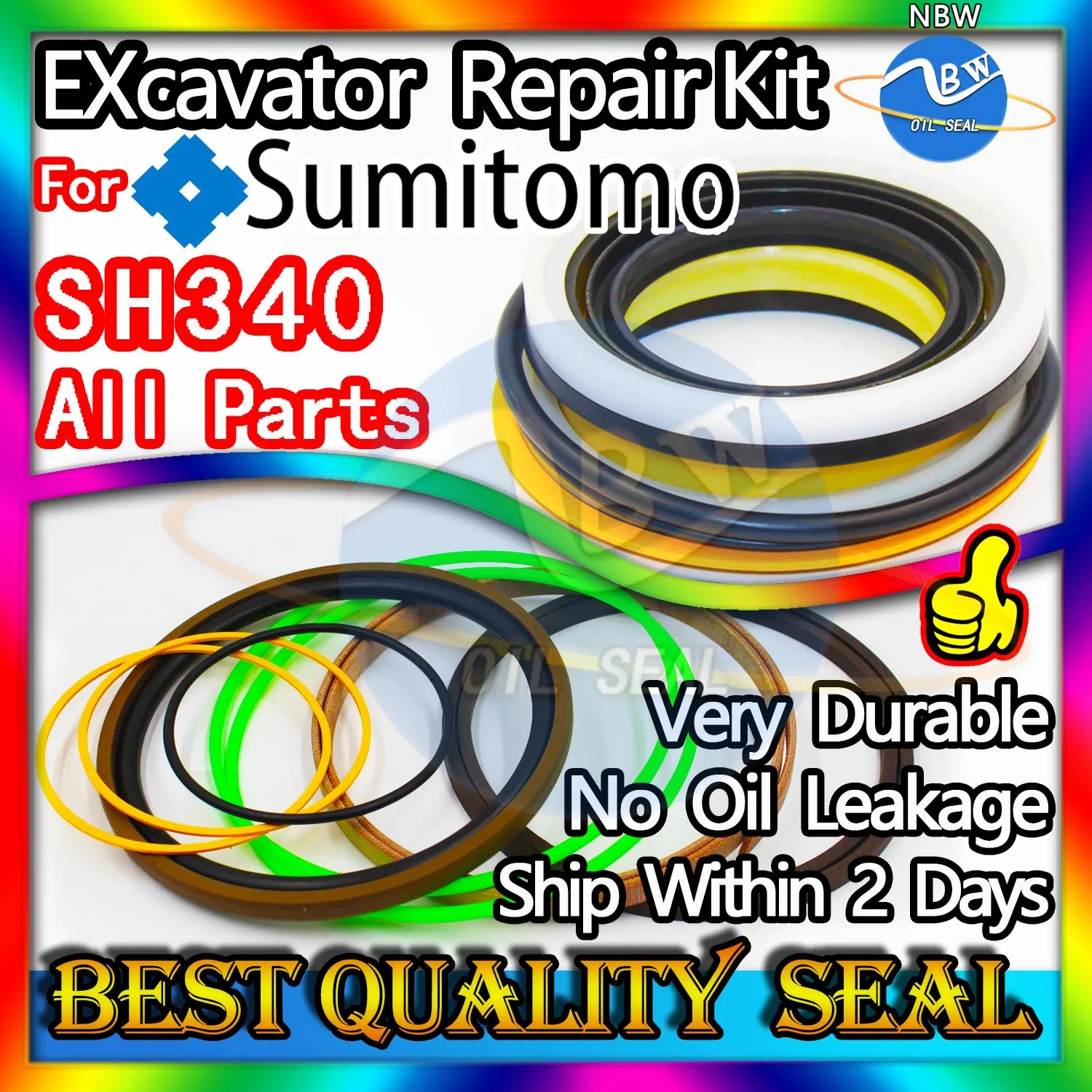 

For Sumitomo SH340 Seal Kit Excavator Repair Oil High Quality Control Pilot Valve Blade TRAVEL Joystick Engine O-ring Cylinder