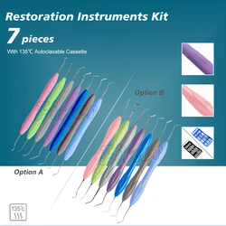 Szpatułki z żywicy dentystycznej 7 sztuk/partia zestaw instrumentów kompozytowych żywice silikonowe wypełniacz do estetycznej renowacji stomatologicznej narzędzie dentystyczne