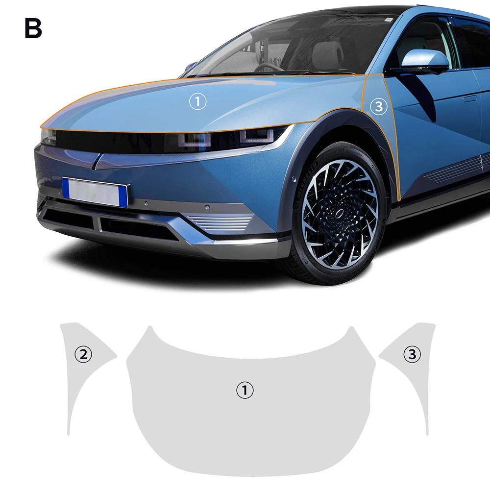 

For Hyundai IONIQ 5 2022-2024 TPU Pre-cut PPF Kit Car Scratch-resistant Front Bumper Hood Engine Transparent Protective Film