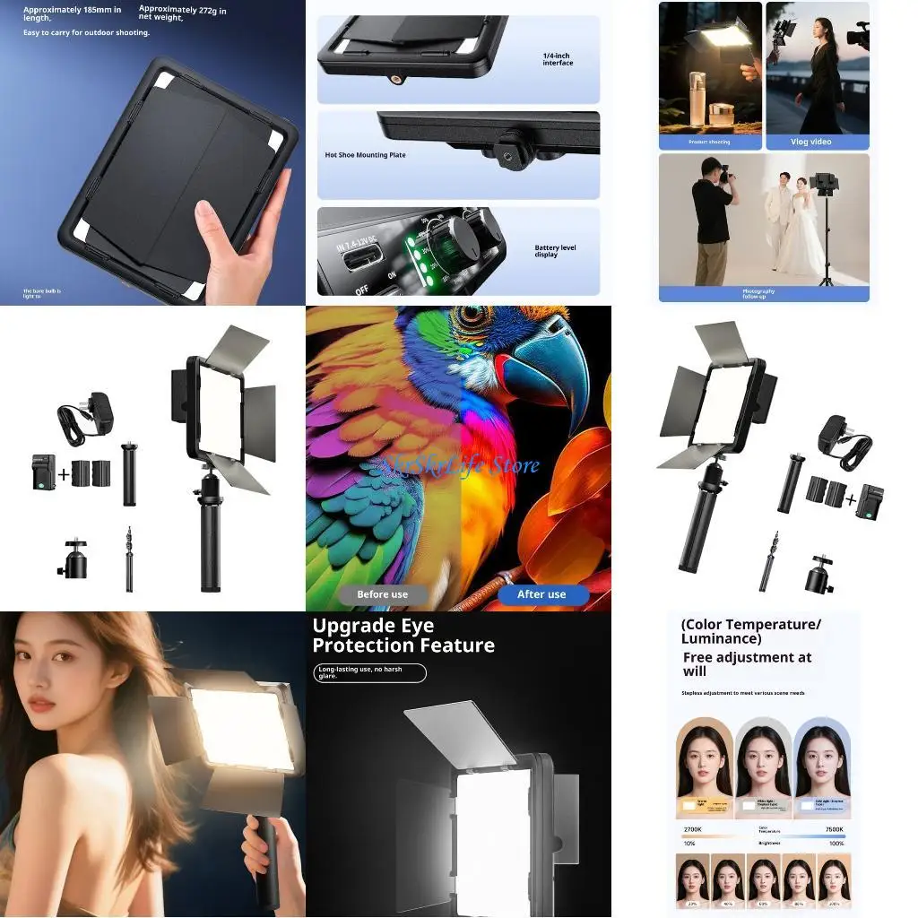 

E65E Adjustable Brightness Studio Photography Light With Wide Coverage For Video