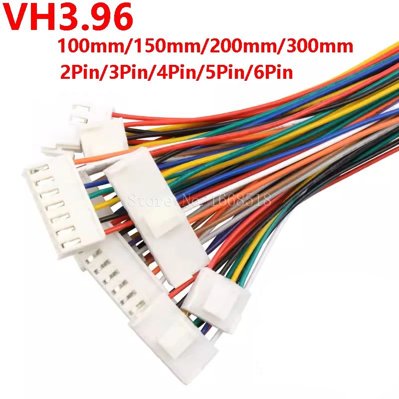 10Pcs JST Pitch VH3.96 MM Female Housing Plug Sing/Double Head Connector 2P/3P/4P/5P/6P Pin Wire Length 10/20/30CM 22AWG