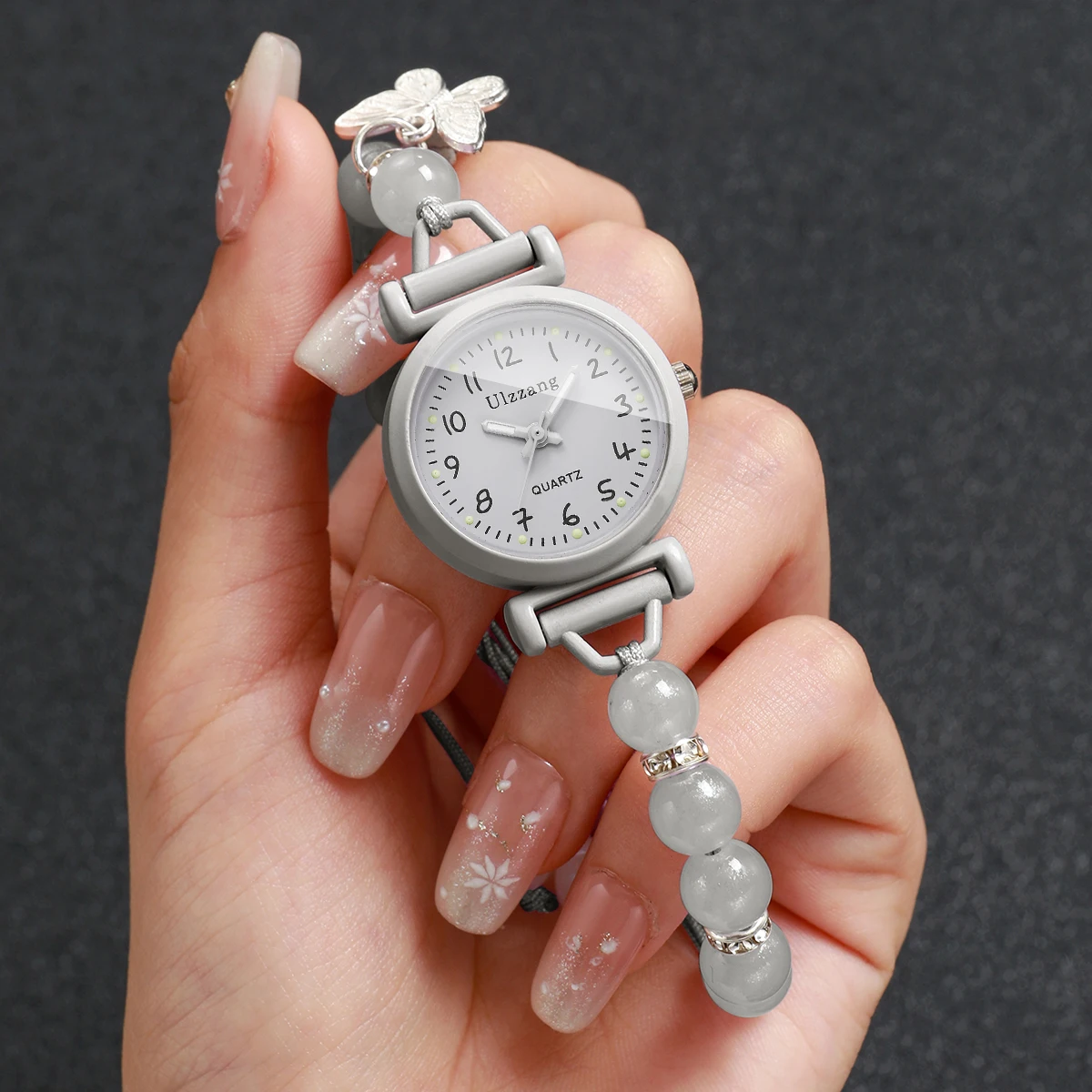 Fashion Beads Strap Women Watches Arabic Dial Quartz Wristwatch for Girls Students Clock Gift Relogio Feminino (Without Box)