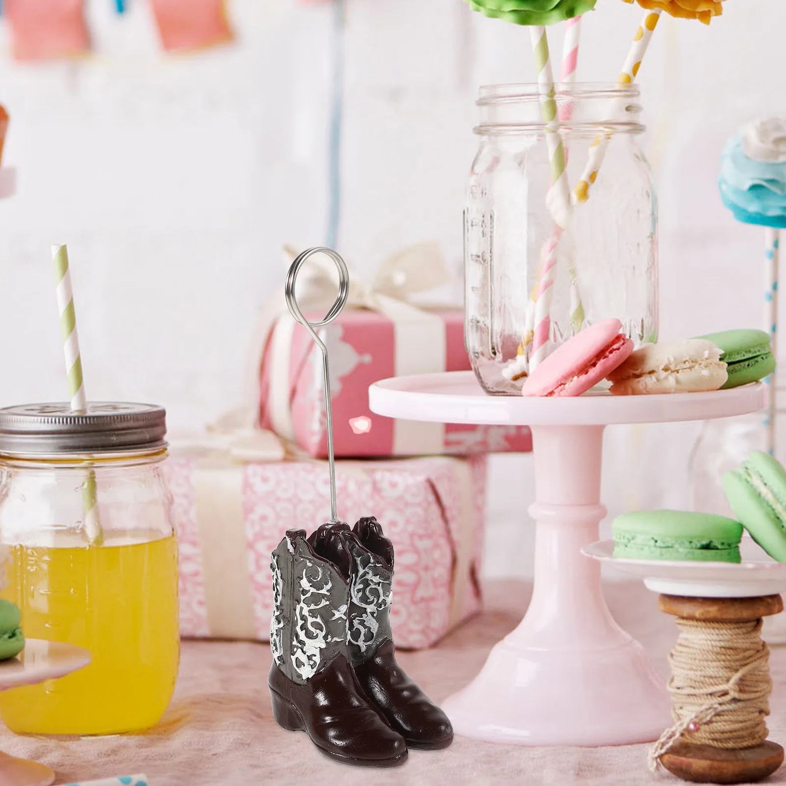 

Cowboy Boot Memo Clip Western Desktop Photo Holder Unique Multi Use Card Clip for Party Home Office Decor Western Centerpieces