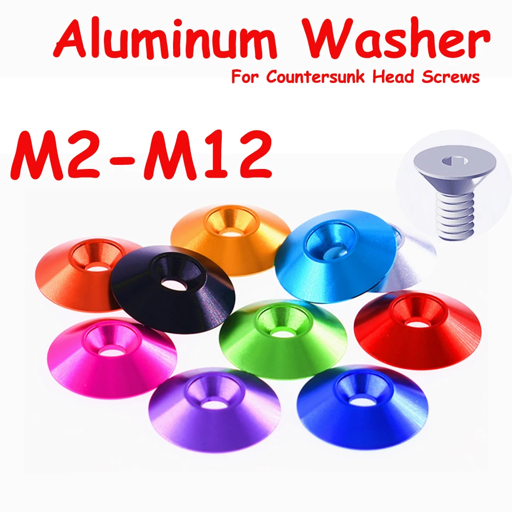 

Yiqianyuan Multicolor Aluminum Alloy Washers for Countersunk Head Screw M2-M12 Gasket 10 Colors for RC Car Accessories