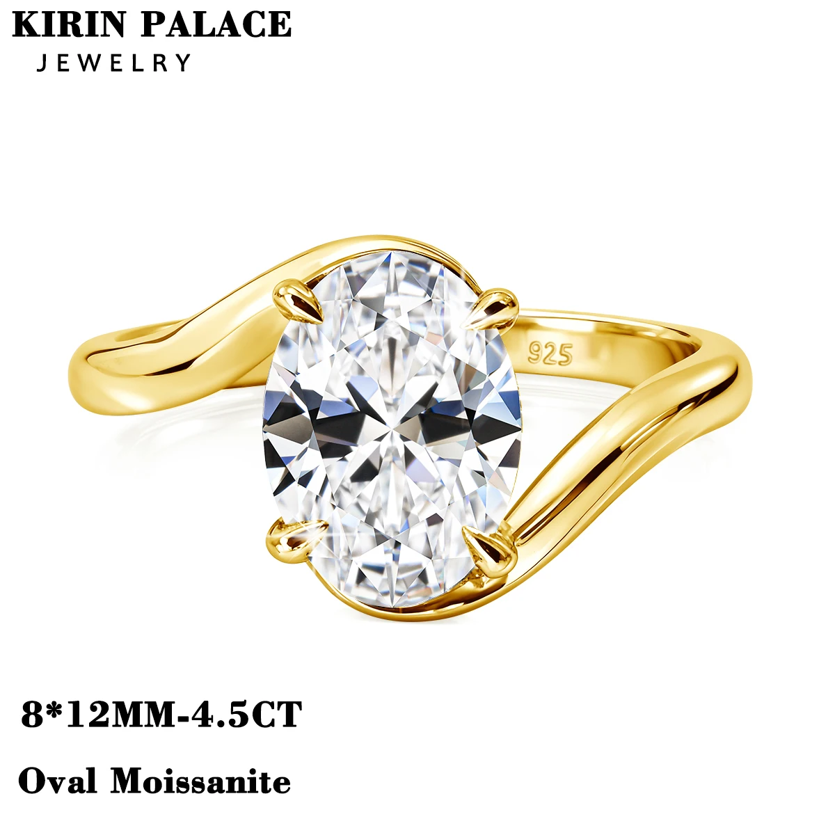 

Роскошное обручальное кольцо в дизайнерском стиле, женское качество, стерлинговое серебро 925 пробы, овальное кольцо с бриллиантом из муассанита