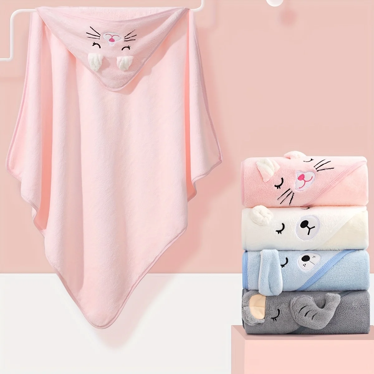 1PC Baby Blanket Swaddle, Cuddle, Multi-functional Bath Towel, Soft and Absorbent, Cute Cartoon Style Baby Bedding Products