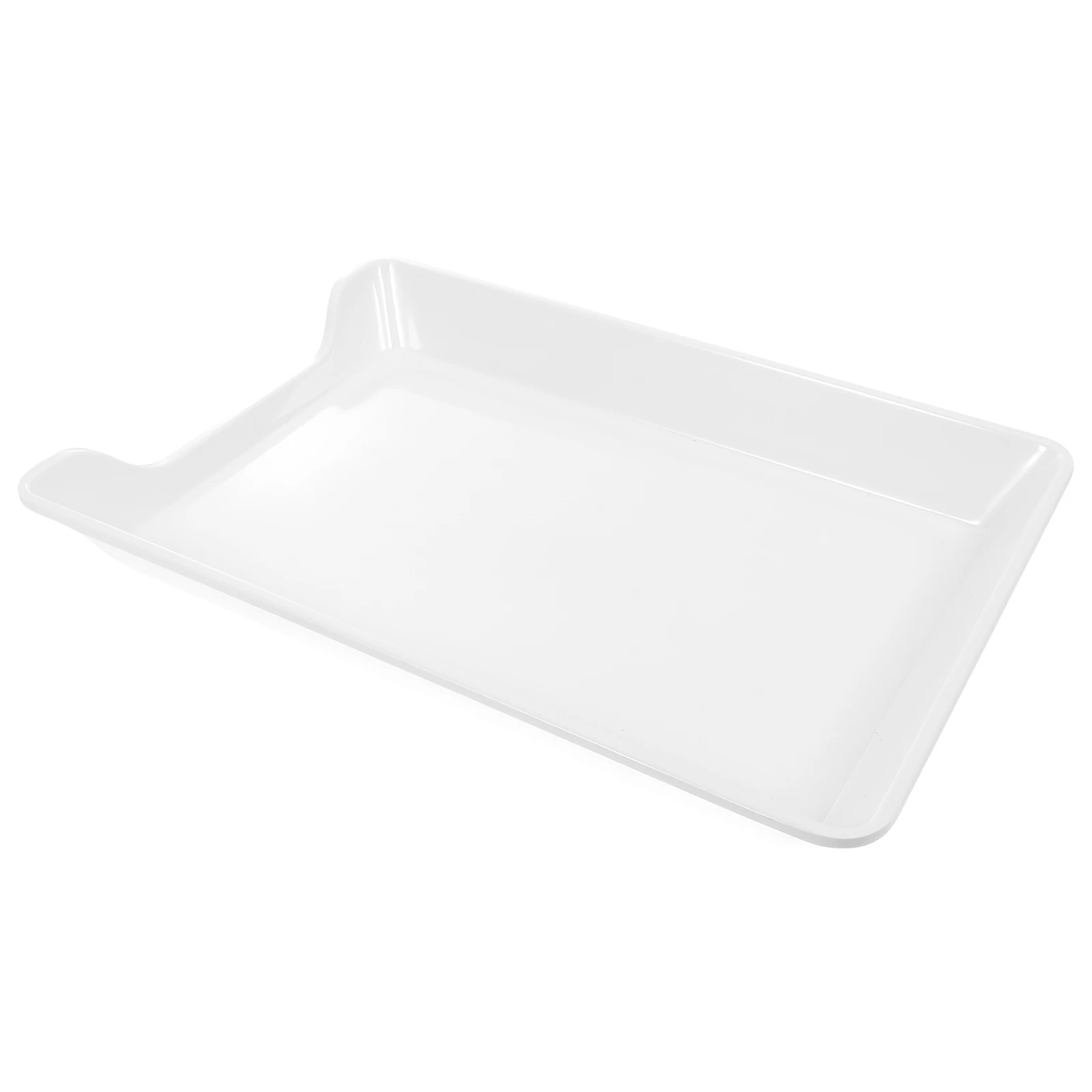 

1pc Melamine Plates Snack Holder Thickened Edge Dessert Tray Serving Platter Fast Food Home Use Heat Corrosion Resistant